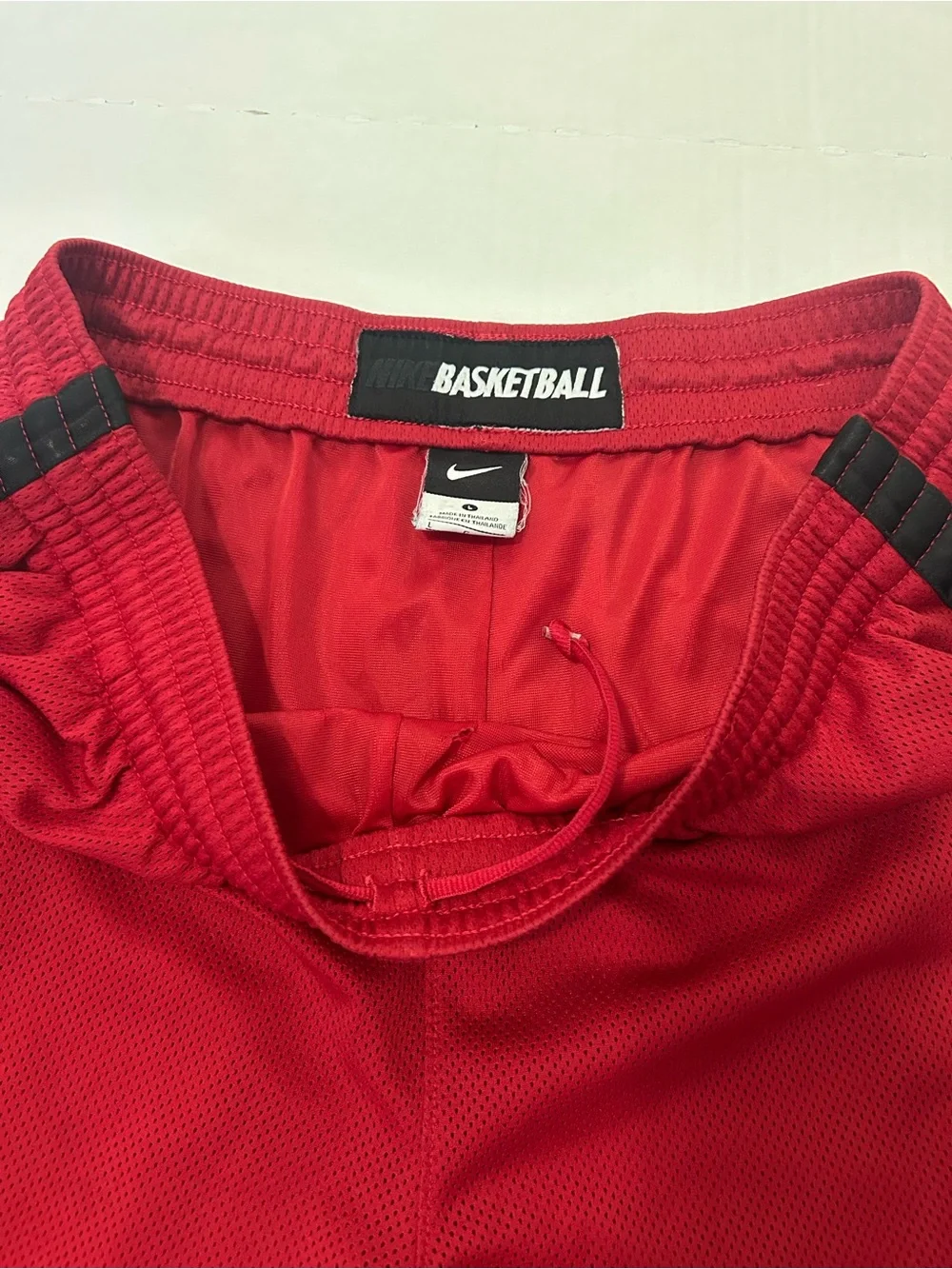 Nile Basketball Mens Athletic Shorts Mesh Red Black Retro Vintage Large